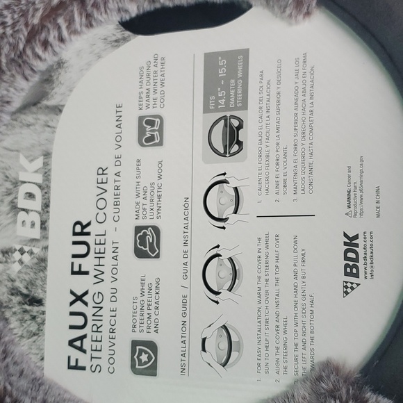 1Pc Plush Steering Cover for Car Panda Safety Mask Universal Grip BDF - Picture 4 of 7